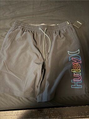 Hurley Men’s Black Shorts hybrid swim with Multicolor Logo